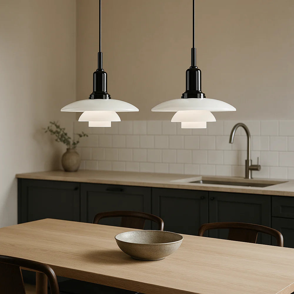 Danish Pendant Lighting | Modern Minimalist Design with Adjustable Heads | Elegant Hanging Lights for Kitchen Island and Dining Spaces