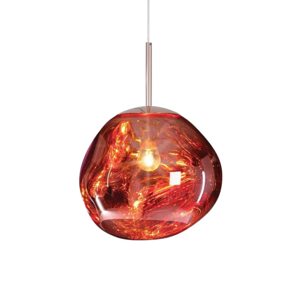 Melt Collection | Glass Pendant Light with Adjustable Height & Warm White LED | Contemporary Pendant Lighting for Kitchen Island