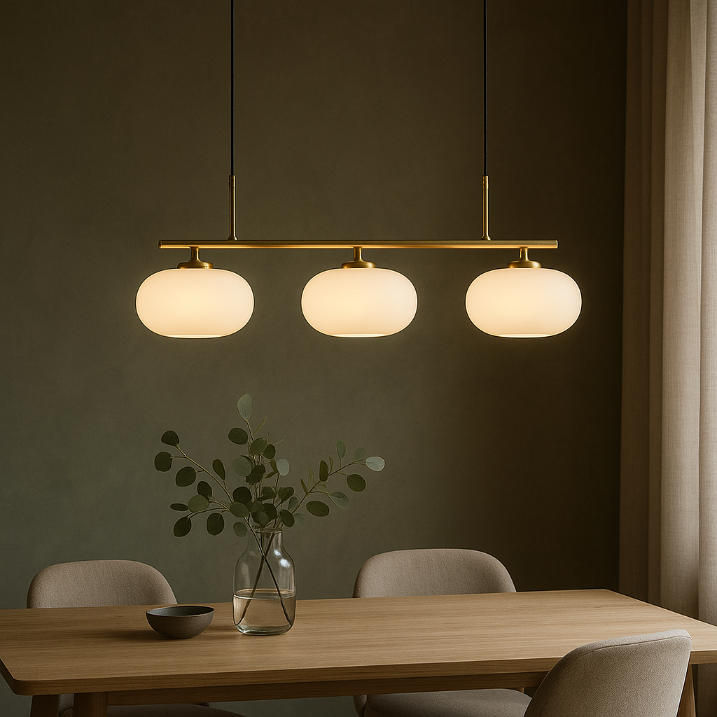 Bauhaus Collection | 3-Head Pendant Lighting with Adjustable Height | Modern Design for Kitchen Island Illumination