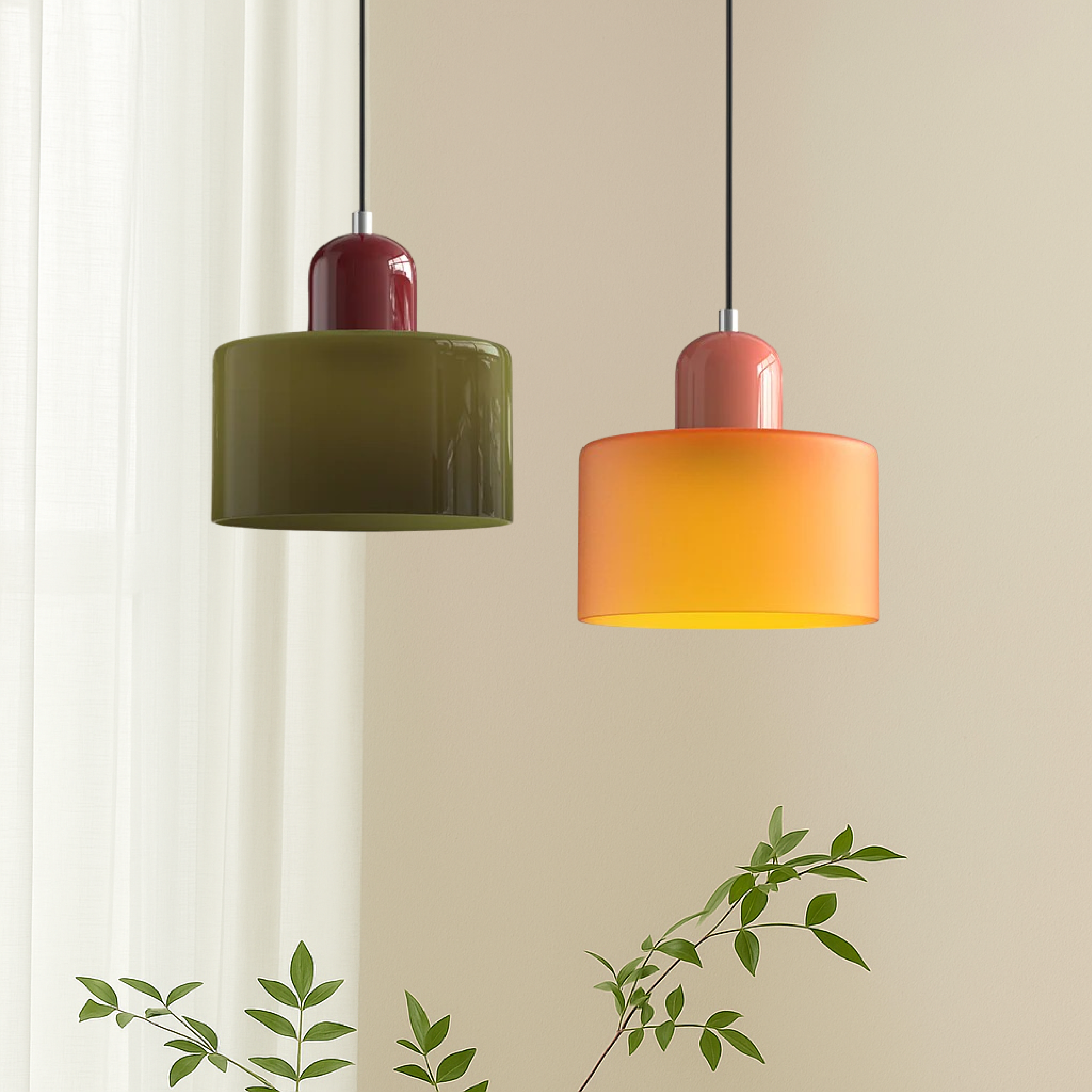 Bauhaus Collection | Geometric Glass Pendant Lighting with Adjustable Height | Modern Design for Elegant Interiors