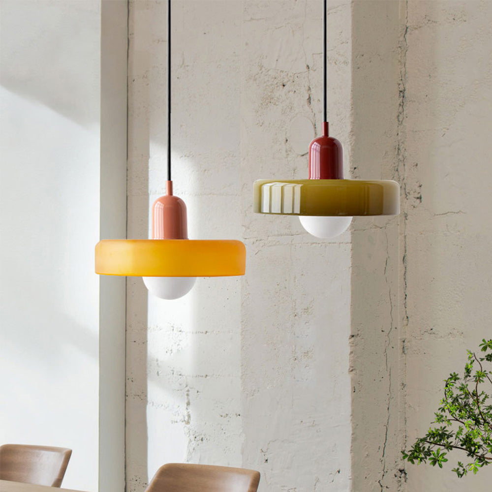 Bauhaus Collection | Glass Pendant Lighting with Adjustable Height | Modern Design for Kitchen Island Elegance