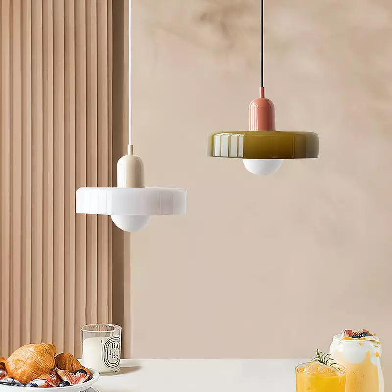 Bauhaus Collection | Glass Pendant Lighting with Adjustable Height | Modern Design for Kitchen Island Elegance