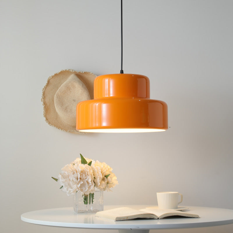 Bauhaus Collection | Pendant Lighting with Adjustable Cable | Retro Orange Design for Vibrant Modern Spaces