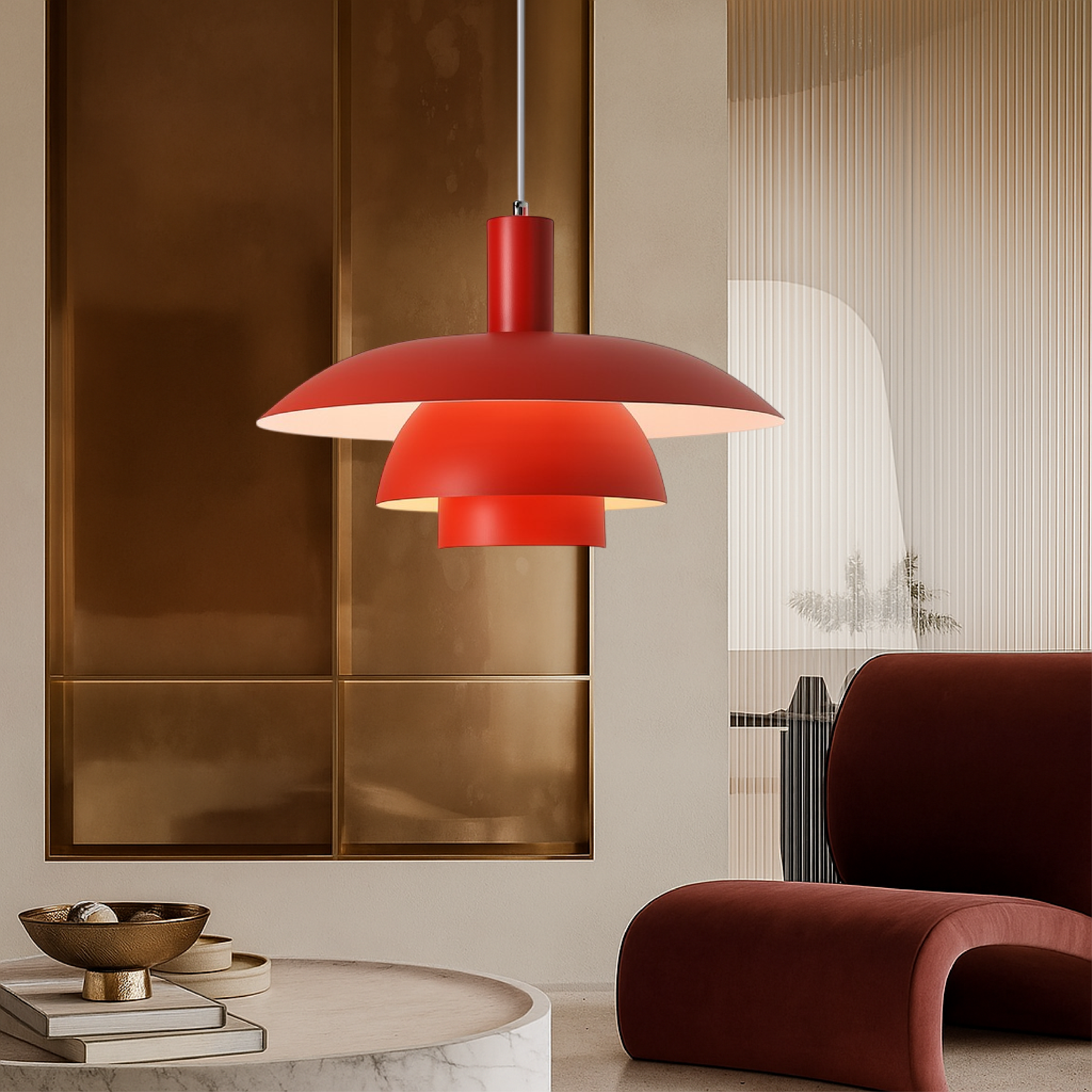Danish Style Pendant Lamp | Built-in LED Light & Minimalist Design for Elegant Kitchen Lighting
