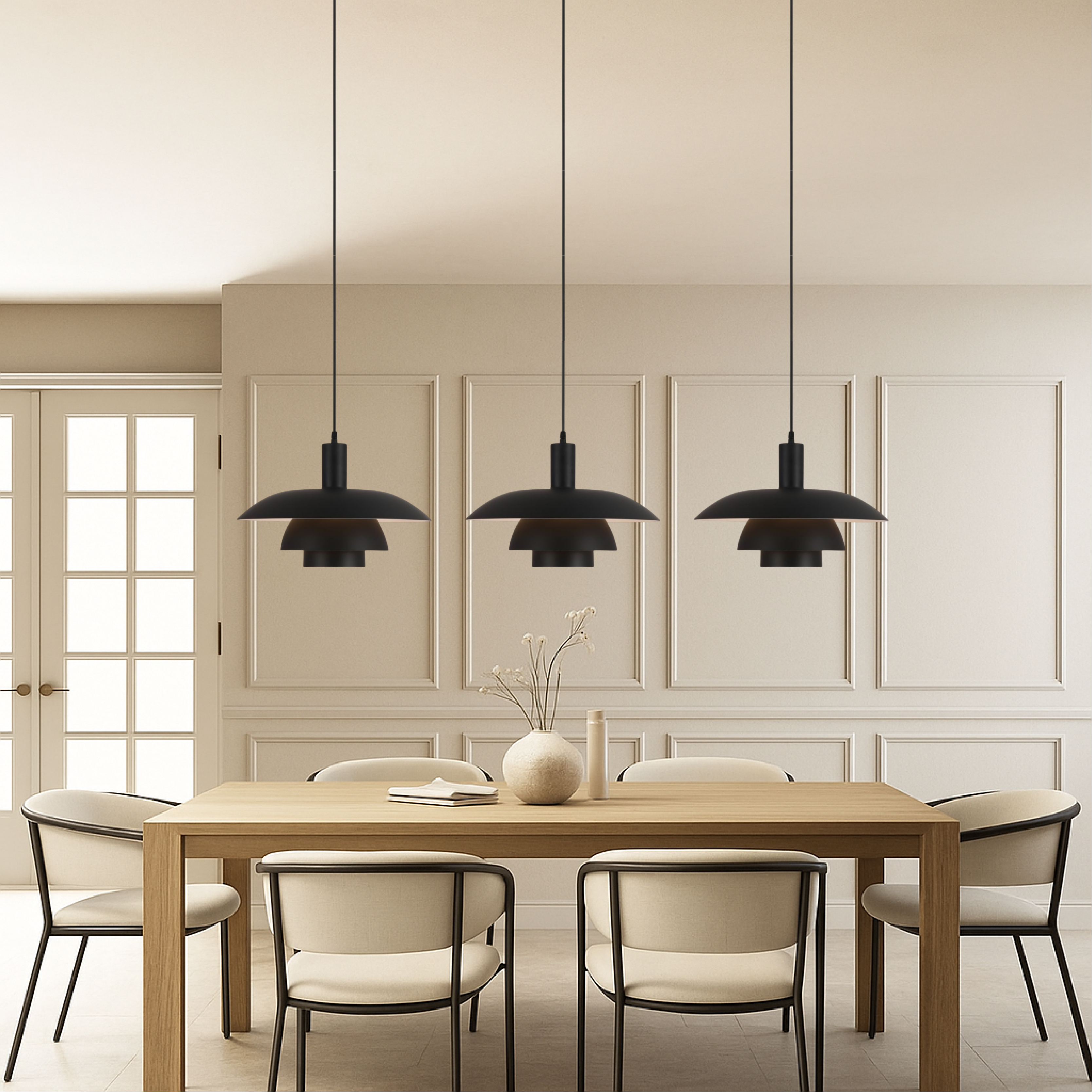 Danish Style Pendant Lamp | Built-in LED Light & Minimalist Design for Elegant Kitchen Lighting