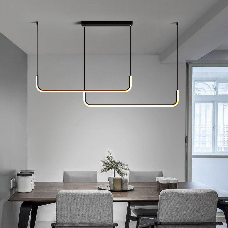 Dumont Collection | Pendant Lighting for Kitchen Island with Dimmable LED | Modern U-Shaped Design for Elegant Ambiance