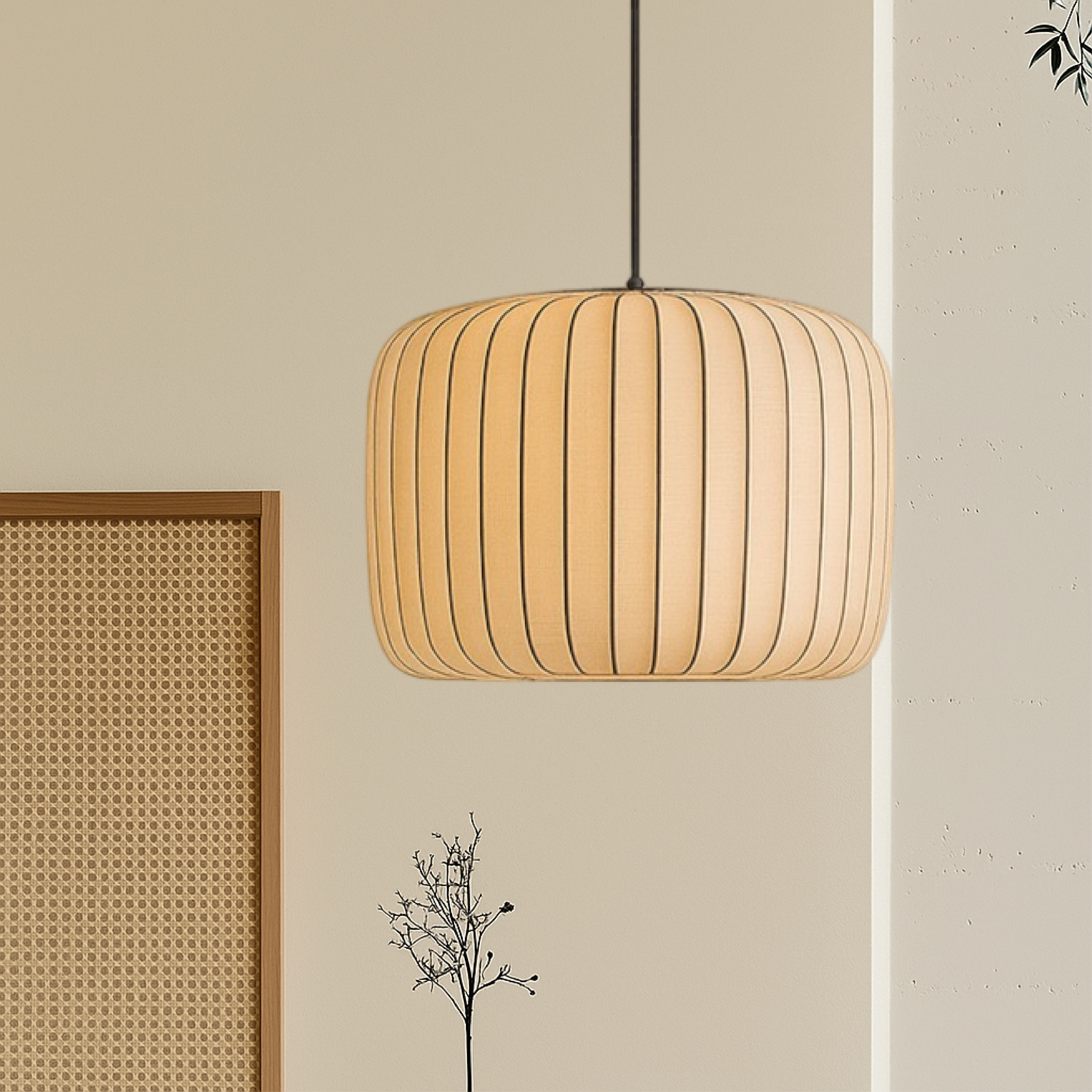Elegant Silk Pendant Lamp with Adjustable Height & Warm Glow | Contemporary Pendant Lighting for Cozy Interiors