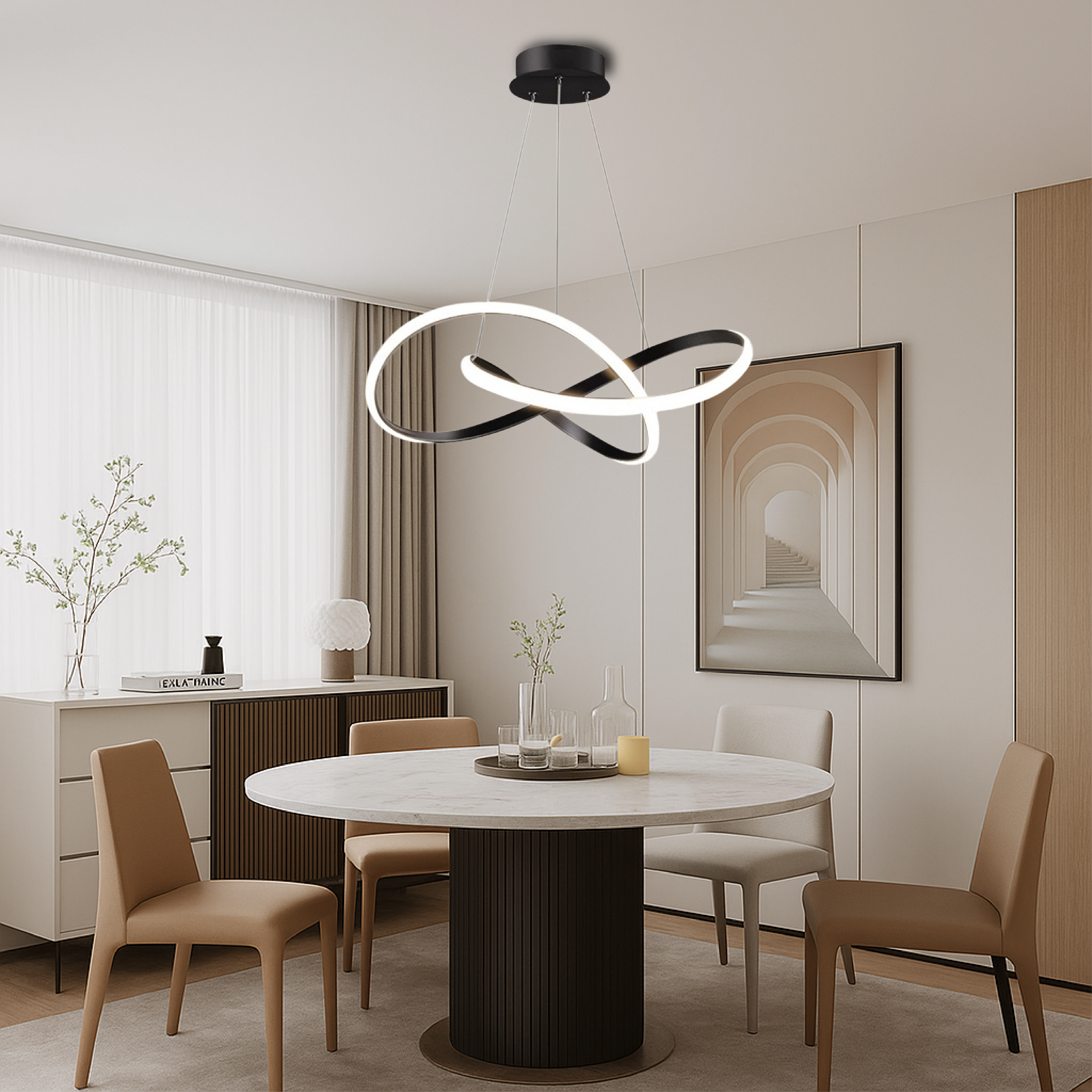 Modern Pendant Light | Adjustable Height Kitchen Pendant Lighting with Minimalist Design for Contemporary Dining Spaces