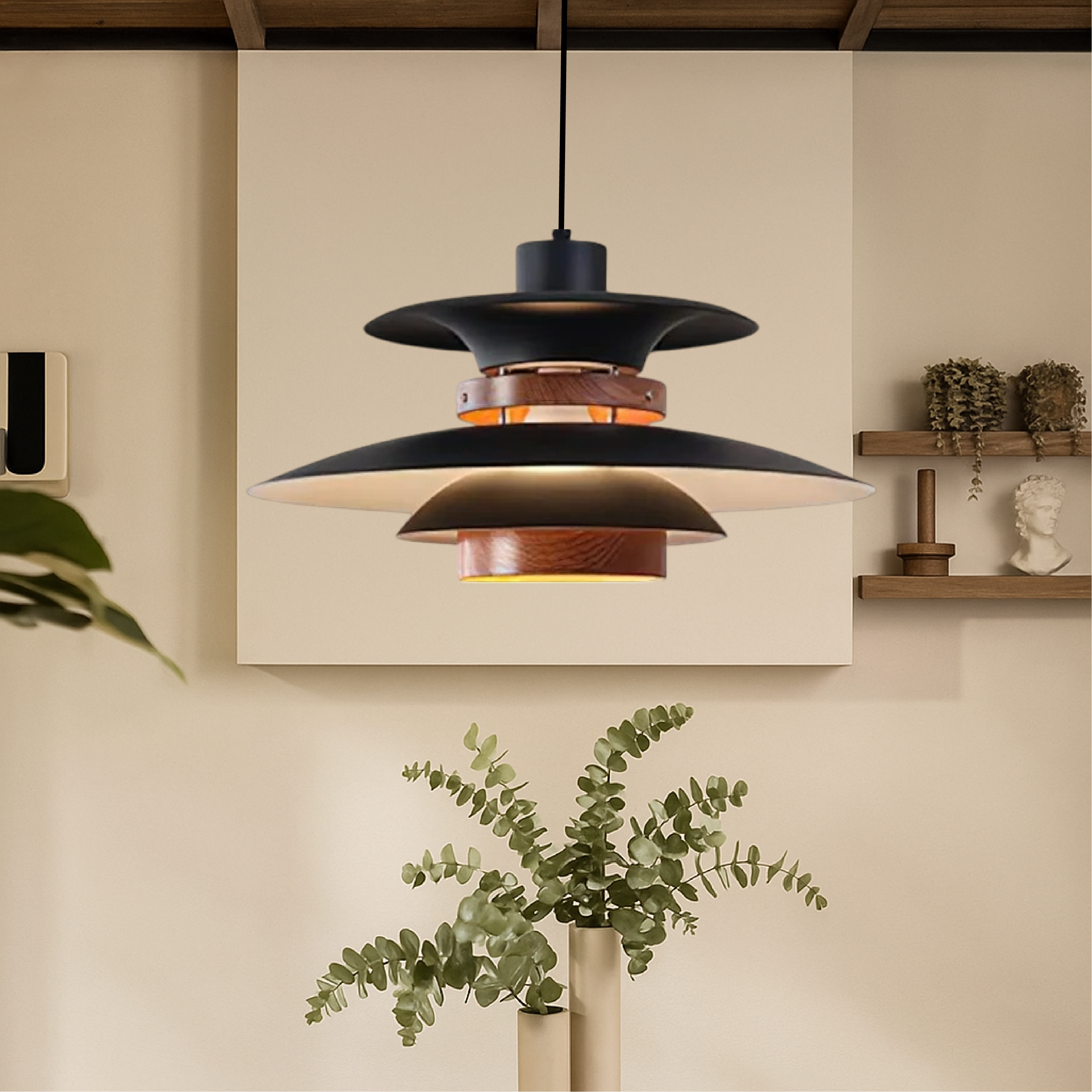 Modern Scandinavian Pendant Lamp with Adjustable Height & Soft LED Light for Contemporary Spaces