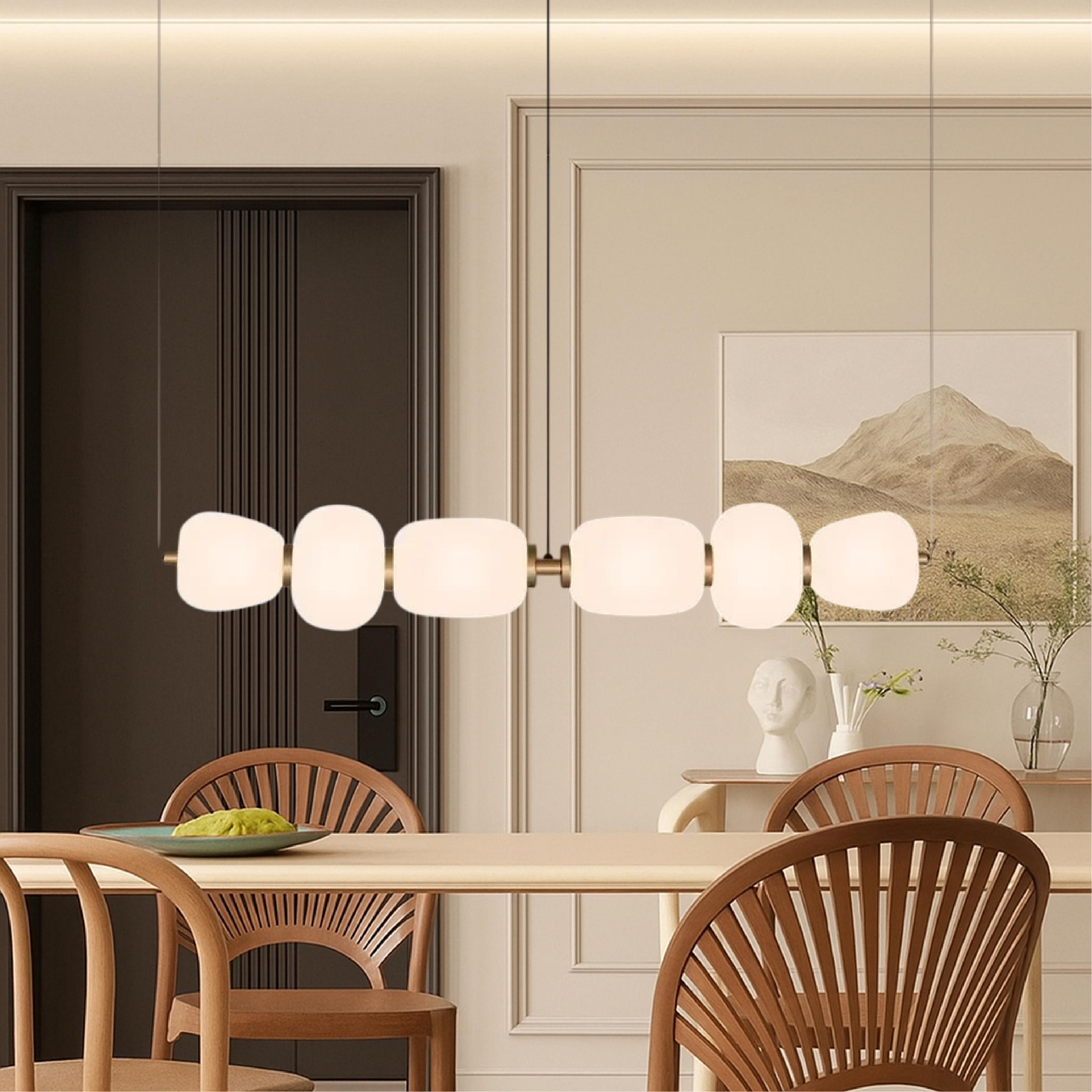Modern White Glass Bar Light with LED Compatibility | Minimalist Design for Elegant Ambiance