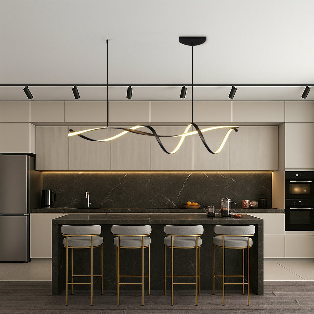 Scandinavian Pendant Lighting for Kitchen with Adjustable Height | Alloy Design for Warm Ambiance