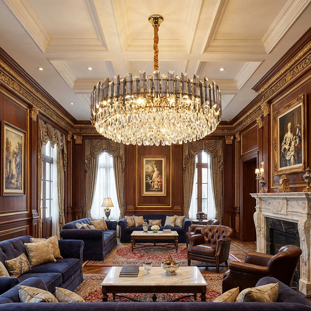 Luxury Gold Crystal Chandelier – Electroplated Finish, Multi-Size Statement Ceiling Light