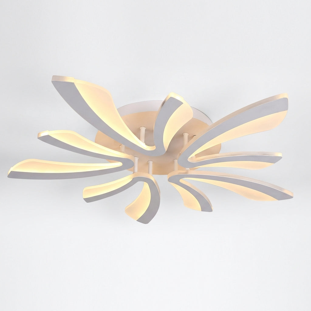 Modern Flower LED Ceiling Light - 28" White Flush Mount